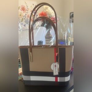 Elegant Beige,White Black Tote Bag  3 in 1 Set, Bag is beautiful than in photos.